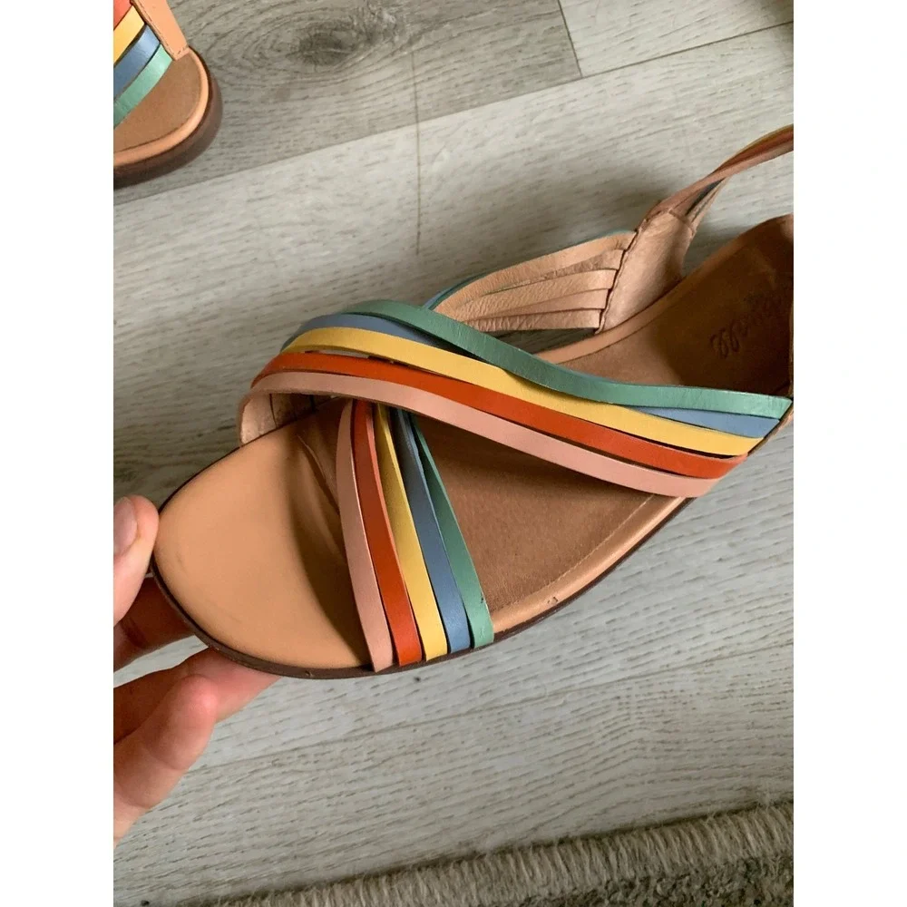 Madewell The Samira Flat Womens Sandal leather‎ soft colorful sandal beige